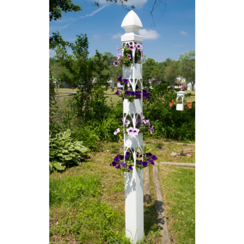 A Flower Tower permanently installed with steel pole and brackets