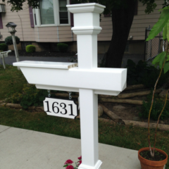 A Kensington Mailbox Post, pre-assembled before customer collection