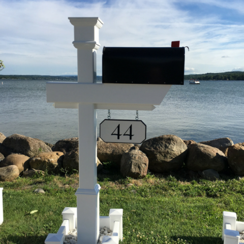 Kensington Mailbox Post with custom engraved house number option