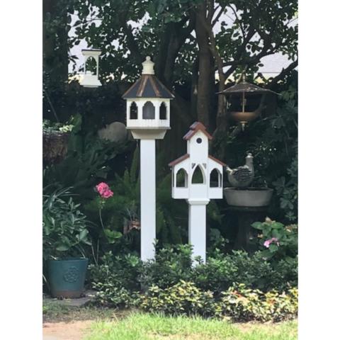 A customer's photo of her Bird Tower in the garden